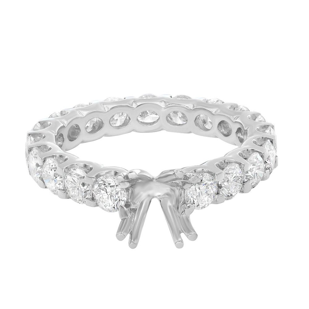 Shared Prong Diamond Engagement Ring Casting 14K White Gold 2.00Cttw